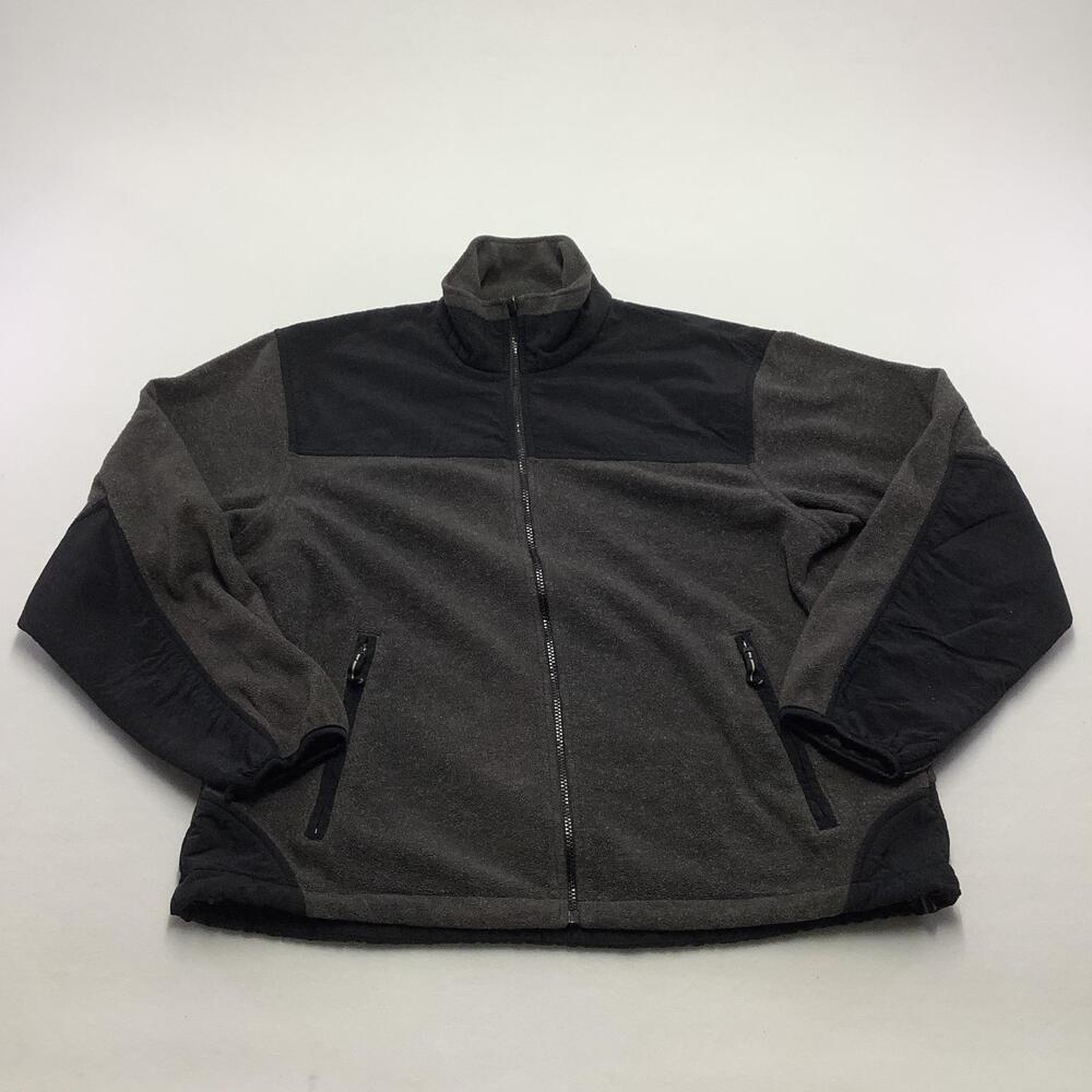 White Sierra Jacket Mens XL Gray Fleece Full Zip Colorblock Outdoor Warm Winter